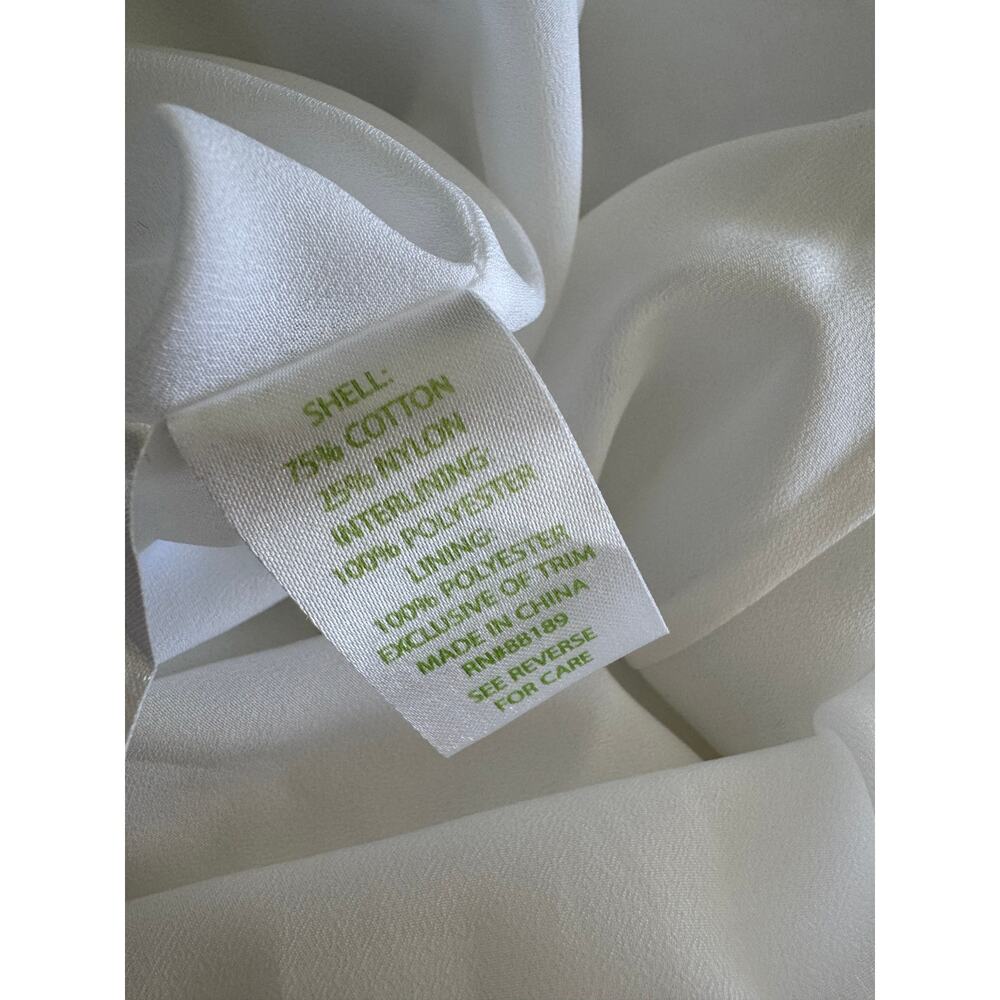 Lilly Pulitzer Jane Shift Dress White Mocean Lace Gold Trim Sleeveless Womens 00 - Picture 14 of 14